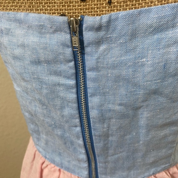 Cynthia Rowley pink and blue striped linen dress - Picture 3 of 5